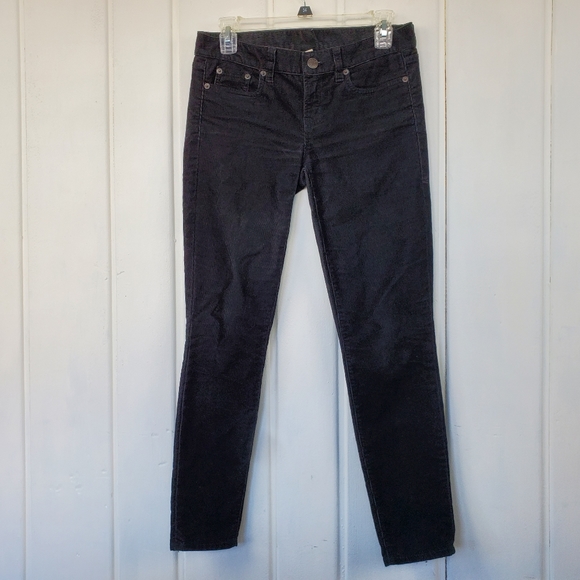 J. Crew Pants - J.Crew Y2K Black Low Rise Toothpick Skinny Corduroy Ankle Womens 25 Style 18266